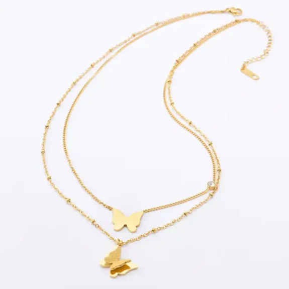 Layered Butterfly Necklace