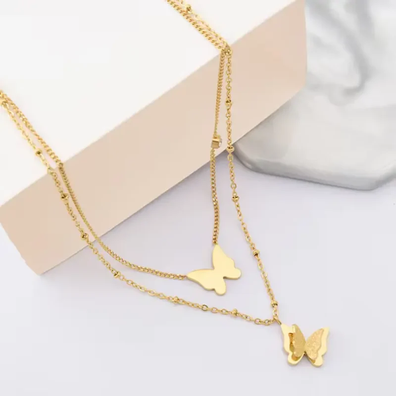 Layered Butterfly Necklace