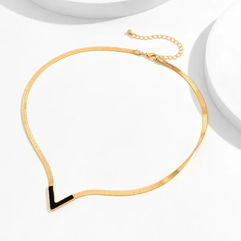 Black V-Snake Chain