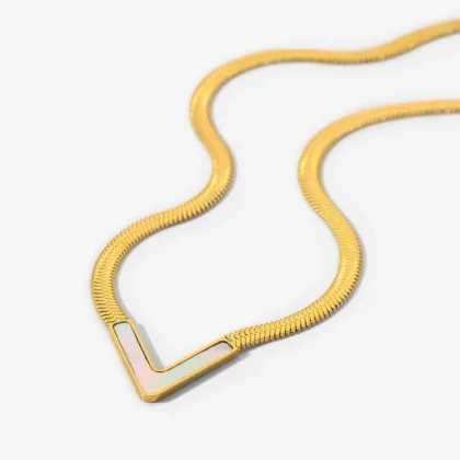 White V-Snake Chain