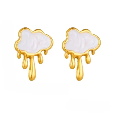 White CloudMelt Earrings