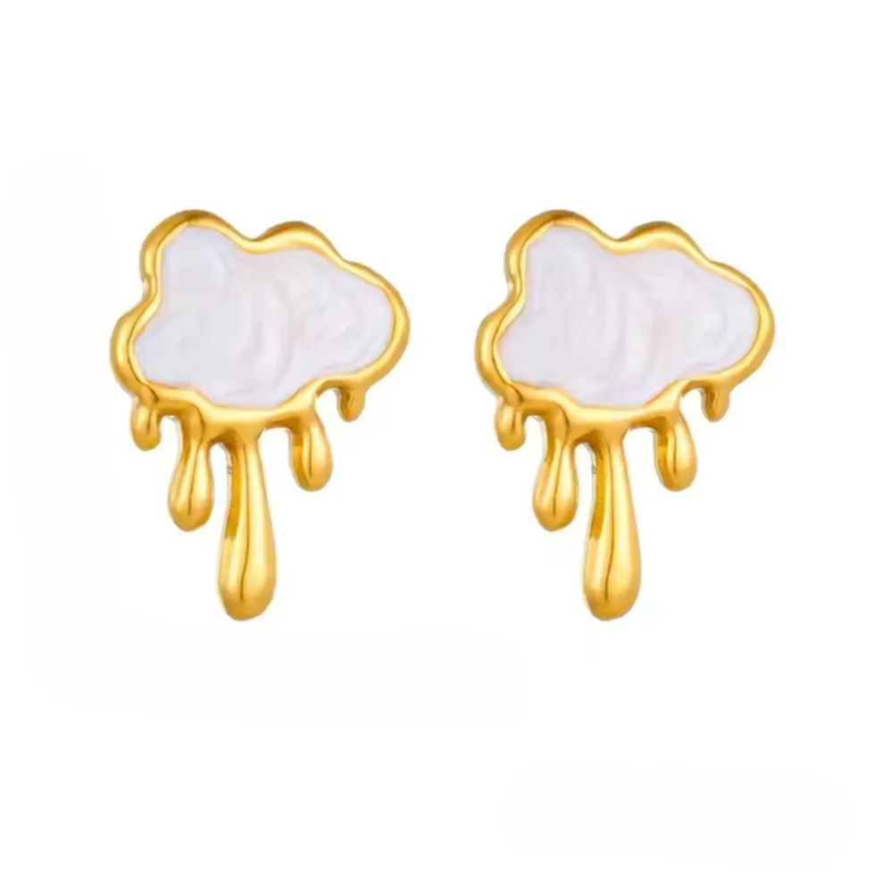 White CloudMelt Earrings