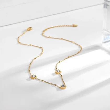 Triple Gemstone Necklace